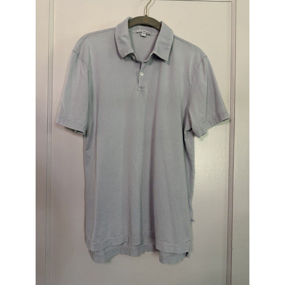 James Perse Standard Polo Shirt Mens 1 Small Gray Supima Cotton Made USA
